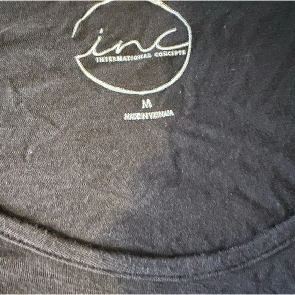 INC International Concepts Cold Shoulder Black T-Shirt Size M - Picture 6 of 6
